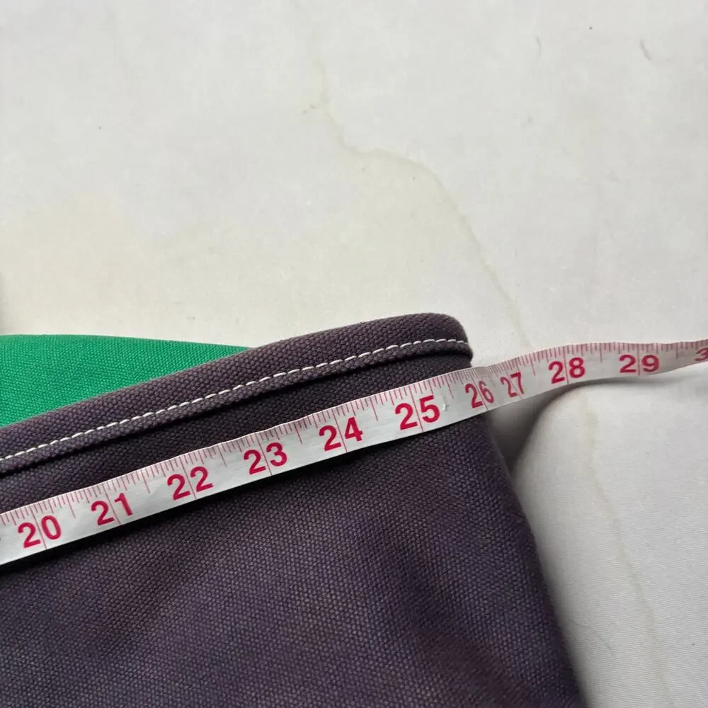 Lands End Black Green Canvas Zip Boat Tote Bag Embroidered Meyer 17x26